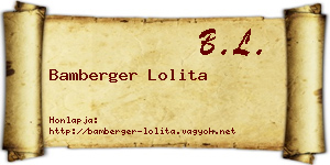 Bamberger Lolita névjegykártya